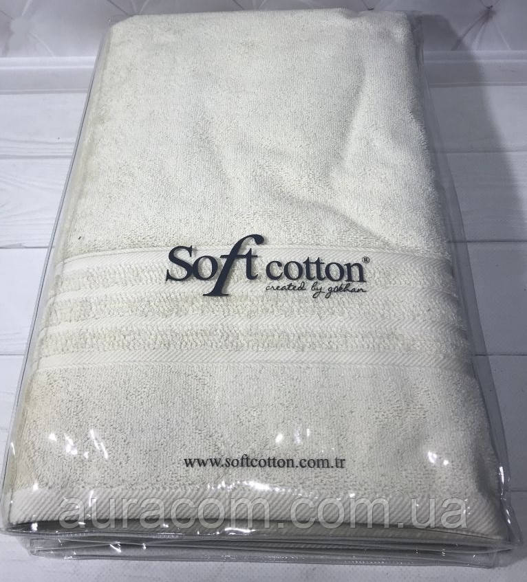 Набір, рушник для обличчя + лазневий рушник, Soft cotton Aria bej, Туреччина