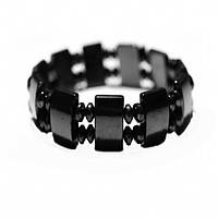 Браслет гематит магнітний на гумці діаметр 6 см