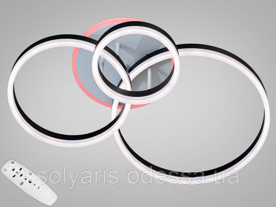 Стельова світлодіодна люстра з діммером 90W 8174/3 LED 3color dimmer, фото 1