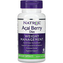 Ягоди асаї та зелений чай для схуднення Natrol "Acai Berry Diet" (60 капсул)