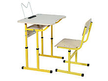 Комплект учнівський регульований 1-місний з регулюванням кута нахилу стільниці (Парта 90177 + 1 стілець)
