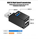 USB хаб/концентратор для ноутбука/ПК. Міні USB-розгалужувач спліттер, фото 4