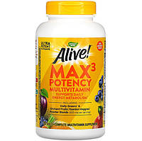 Мультивитамины для мужчин и женщин Nature's Way "Alive! Max3 Daily Multi-Vitamin" без железа (180 таблеток)