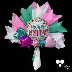 Букет з повітряних кульок у весільній тематиці