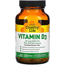 Вітамін D3 Country Life "Vitamin D3" 1000 МО (200 капсул)