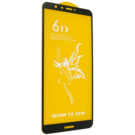 Захисне скло 6D для Huawei Y9 2018 Black, фото 1