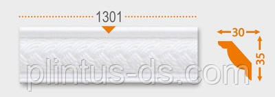 Плінтус стельовий від виробника 30х35х1300мм.