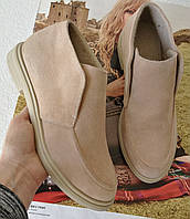 Lorа Piana! Жіночі лофери туфлі підлозі черевики натуральна колір капрі замша Лора Піана