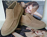 Lorа Piana! Жіночі лофери туфлі підлозі черевики натуральна колір капрі замша Лора Піана, фото 3