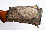 Патронташ на приклад 6 патронів "Преміум + Ретро" тканина Клен 12, 16 калібр, фото 2