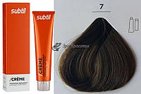 Стойкая крем-краска для волос 7 блондин Creme Ducastel Subtil, 60 мл