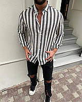 Чоловіча котонова руба M746 чорно-біла