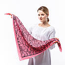 Тонка кашемірова хустка 75х75см Коралова, фото 3