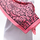 Тонка кашемірова хустка 75х75см Коралова, фото 4