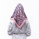 Тонка кашемірова хустка  75х75см Рожева, фото 2