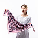 Тонка кашемірова хустка  75х75см Рожева, фото 3