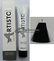 Крем-краска для волос 1 Черный Artisto Elea Professional, 100 мл
