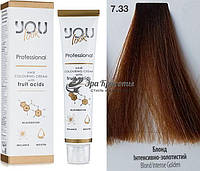 Стойкая крем-краска для волос 7.33 Блонд интенсивно-золотистый Hair Colouring Cream With Fruit Acids You Look,