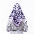 Тонка кашемірова хустка 75х75см Блідо-бузкова, фото 2