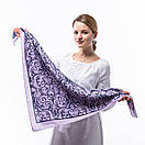 Тонка кашемірова хустка 75х75см Блідо-бузкова, фото 3