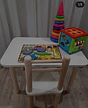 Дитячий столик і стільці від виробника дерева і ЛДСП стілець-стол стіл і стільці для дітей Рожевий, фото 10
