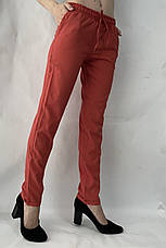 Батальні жіночі літні штани, софт No13 теракота, фото 3