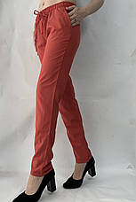 Батальні жіночі літні штани, софт No13 теракота, фото 2