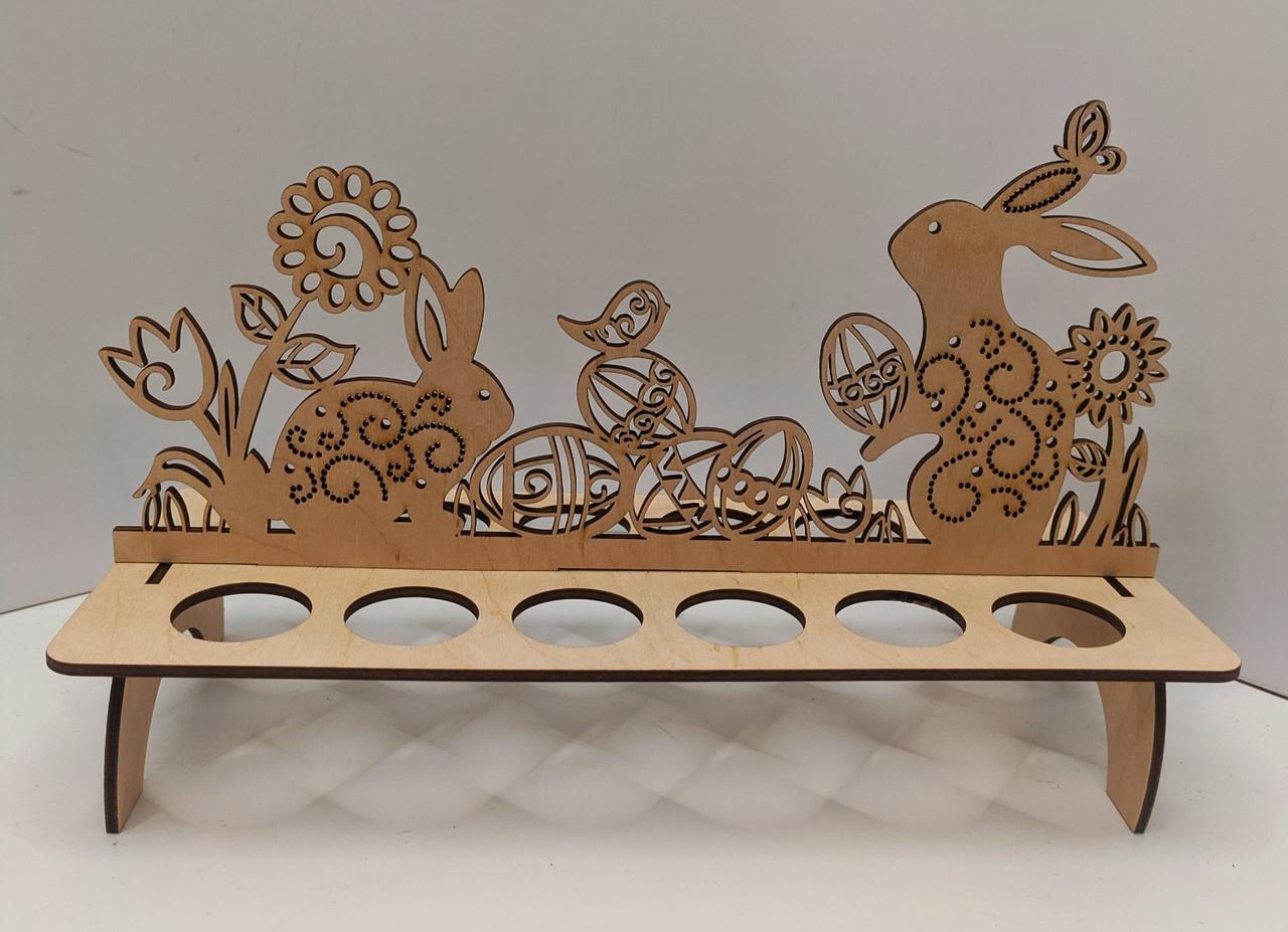 Великодня дерев'яна підставка для яєць із фанери "Лужок"