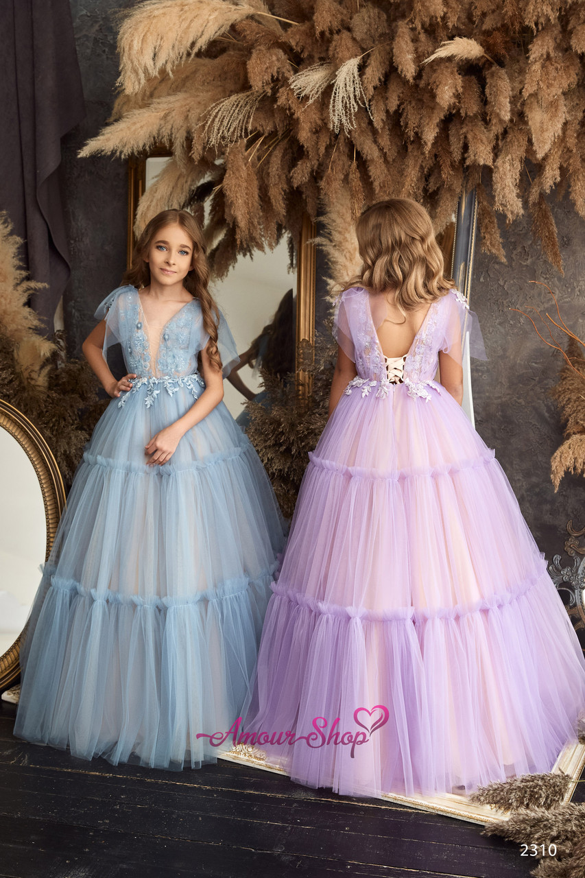 Дитяче ошатне вечірнє плаття на 2-3, 4-5, 6-7, 8-9, 10-11, 12-13 років, фото 1