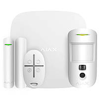 Комплект бездротової сигналізації Ajax StarterKit Cam Plus (8EU) UA white з фотоверифікацією тривог та