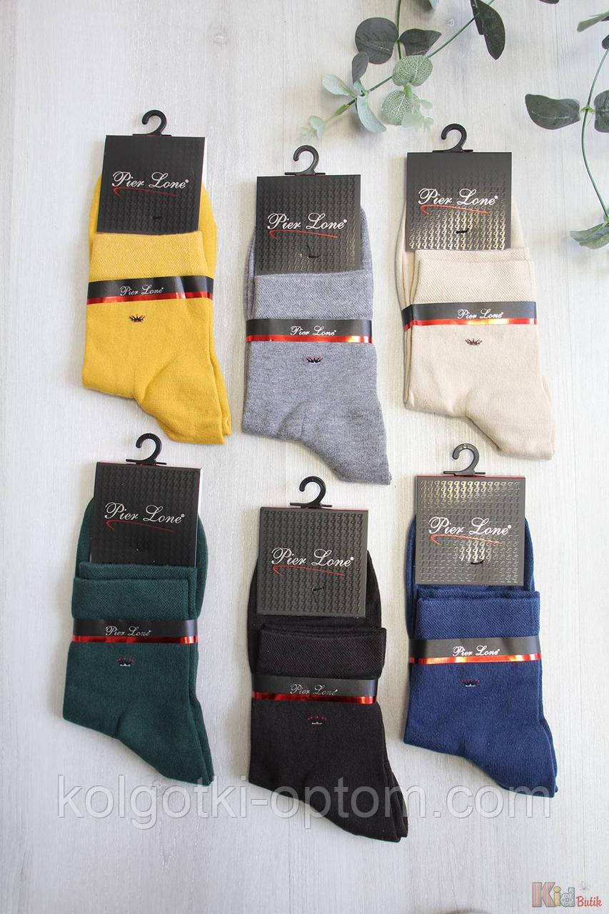 Шкарпетки чоловічі ОПТОМ однотонні з крихітною короною р. 41-44 (27 / L / 41-43 див.) Pier Lone 8681788316013