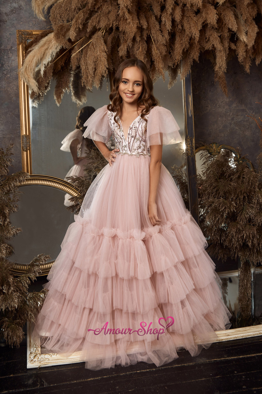 Дитяче ошатне вечірнє плаття на 2-3, 4-5, 6-7, 8-9, 10-11, 12-13 років, фото 1