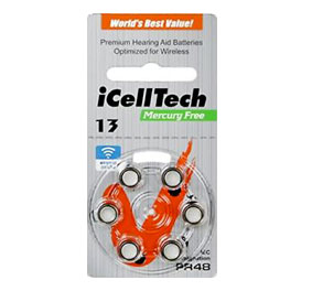 Батарейки для слуховых аппаратов iCellTech 13 (Южная Корея) 60 шт. + Бесплатная доставка Новой Почтой