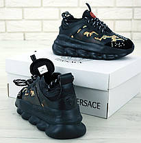 Жіночі кросівки версаче чорні, Versace, фото 3