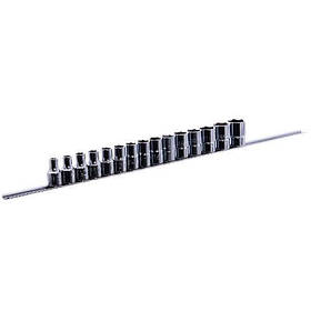 Набір 12-гранних головок 1/2" 15ед. 8-24 мм на планці TOPTUL GAAQ1602U-12