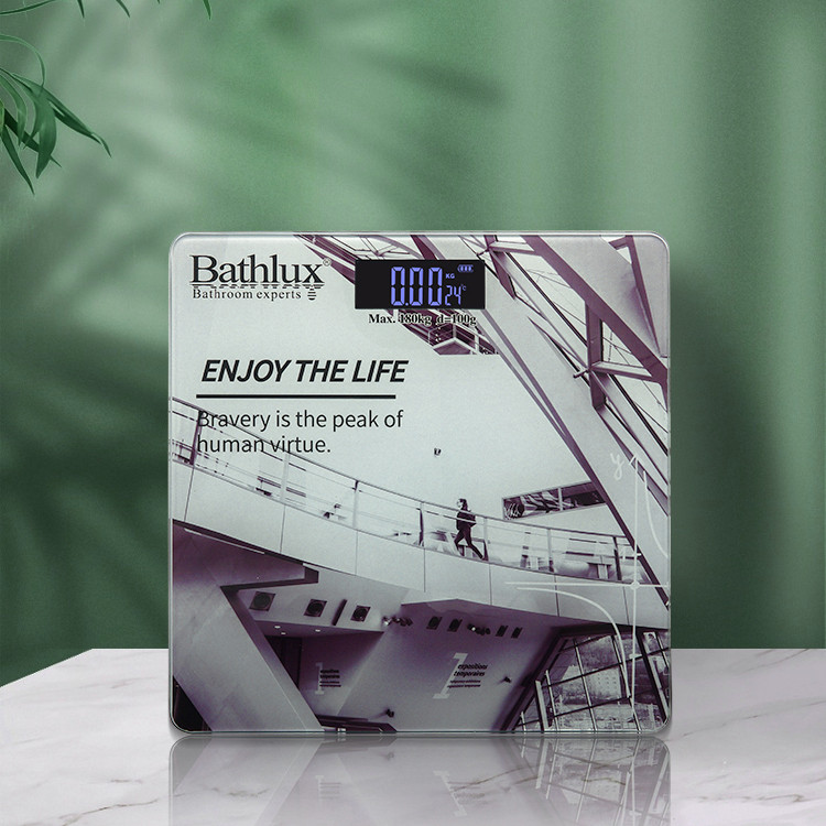 Ваги підлогові суперточні Bathlux до 180 кілограм, дизайн Gray building