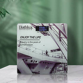 Ваги підлогові суперточні Bathlux до 180 кілограм, дизайн Gray building