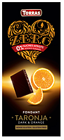 Чорний шоколад без цукру Torras ZERO NEGRA TARONJA з апельсином Іспанія 125 г