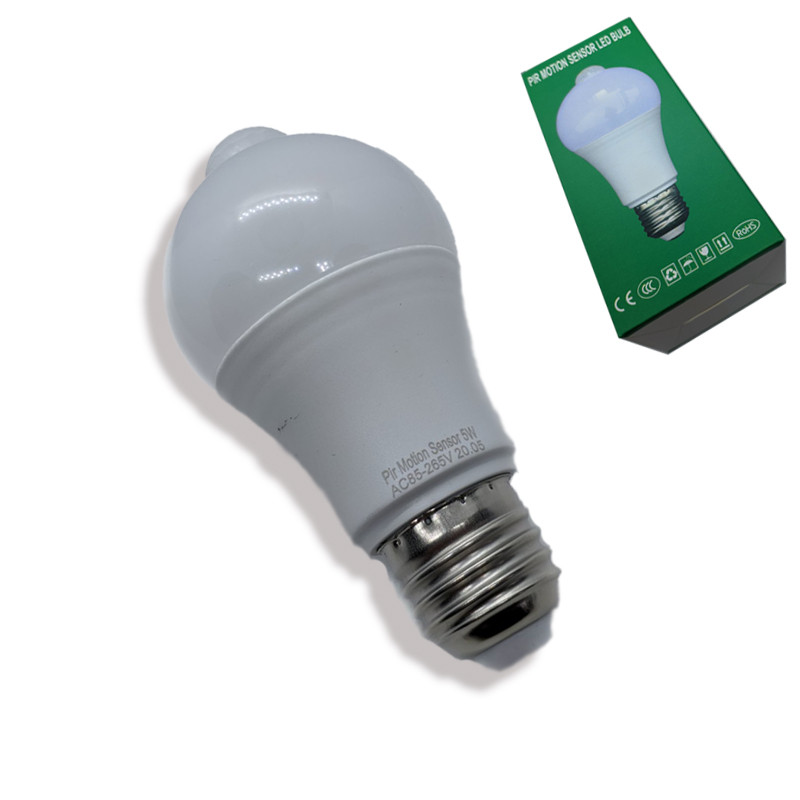 Лампа з датчиком руху LED E27 5Вт, фото 1