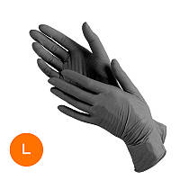 Перчатки нитриловые, размер L (1 пара) черные