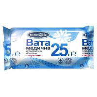 Вата медична гігроскопічна гігієнічна стерильна "Білосніжка", ролик, 25 г