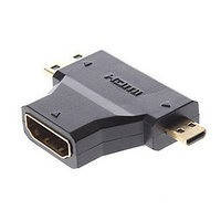 Переходник HDMI(female)-MiniHDMI(male)+MicroHDMI(male)