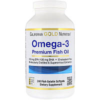 Жирные кислоты омега-3 California Gold Nutrition Omega-3 Premium Fish Oil 2200 мг 240 капс.