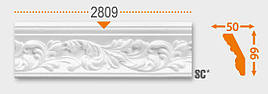 Стельовий плінтус арт.2809 від виробника 50х99х2000мм. (підходить під натяжну стелю)