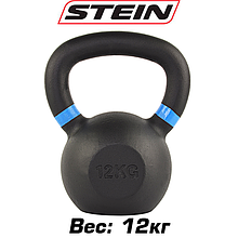 Гиря для кроссфіту чавунна Stein Premium, чорна 12 кг.