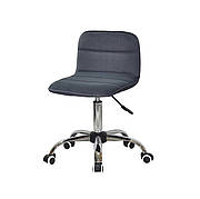 Офісне крісло на коліщатках з оксамитовою оббивкою сірого кольору REAL CH -OFFICE B-1004