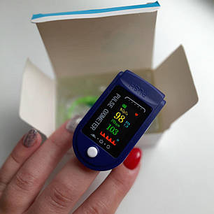 Пульсоксиметр Fingertip Pulse Oximeter LK-88 1 шт Синьо-білий (0274), фото 3