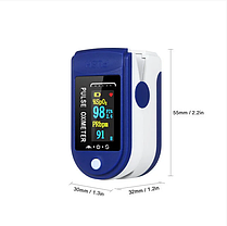 Пульсоксиметр Fingertip Pulse Oximeter LK-88 1 шт Синьо-білий (0274), фото 4
