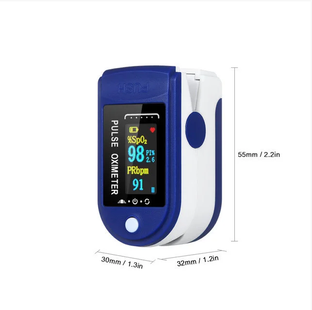 Пульсоксиметр Fingertip Pulse Oximeter LK-87 1 шт Cине-белый (0274) - фото 3 - id-p1387589460