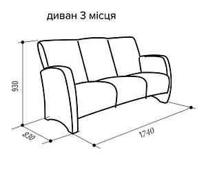 Диван Сінді 1 3-х місцевий, фото 3